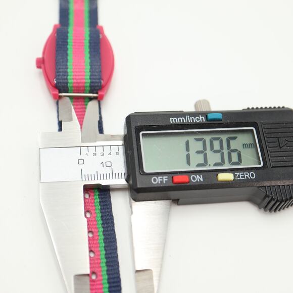 Nixon The Small Time Teller Pink Multicolor 26mm Watch Nylon Strap w New Battery - Picture 5 of 14